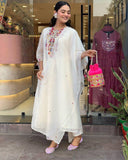 EXCLUSIVE DESIGNER HEAVY COTTON WITH EMBROIDERY MIRROR WORK SUIT