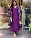 WOMEN EMBROIDERED ATTRECTIVE SUIT SET